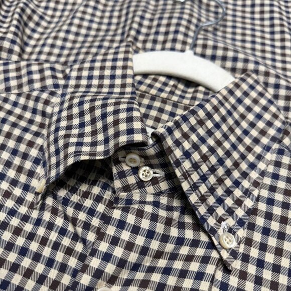 ISAIA Multicolor Cotton Gingham Button Down Shirt - Picture 4 of 6
